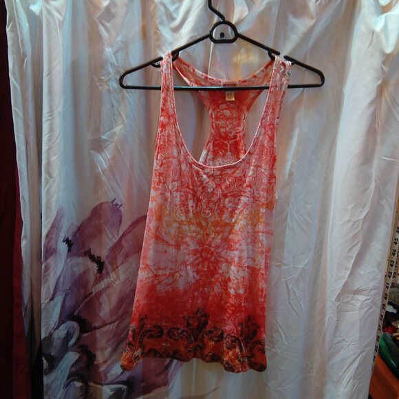 Tops - Mossimo orange red burn out racer back tank large